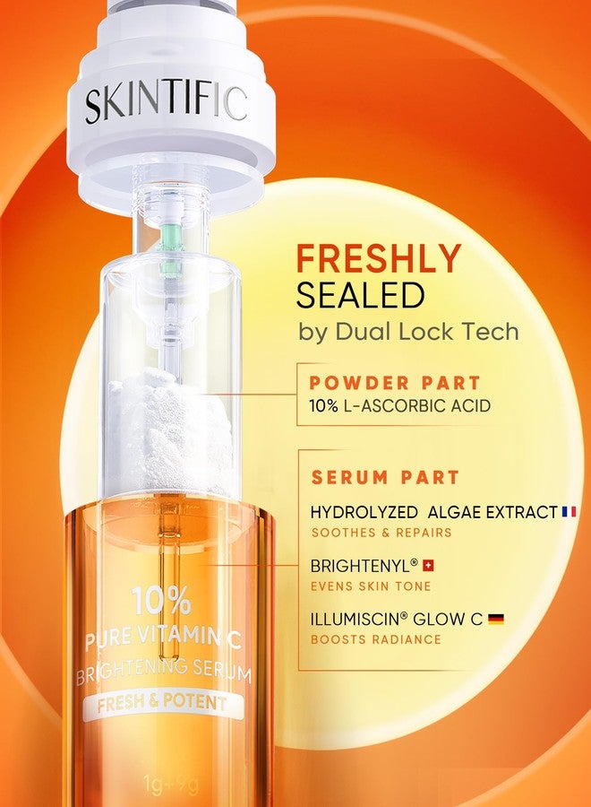 سكينتفيك سيروم سكينتيفيك ثنائي الحجرات لتفتيح البشرة بفيتامين سي، سيروم بودرة فيتامين سي النقي بنسبة 10%، مصحح للبقع الداكنة، مقاوم للأكسدة مع واقٍ من الأشعة فوق البنفسجية - Image 3